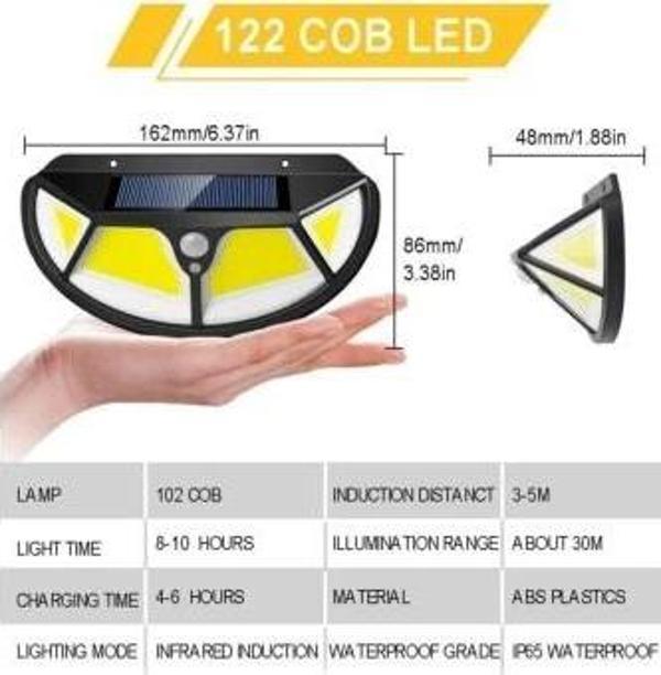 Fonksiyonel Sensörlü 122 Ledli Solar Bahçe Lambası - Image 1