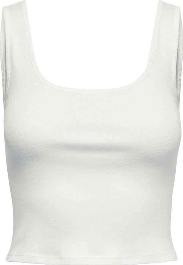 Only Kadın Beyaz Siyah Onlkıra Kolsuz Crop Top T-shirt - 15240303 - Image 1