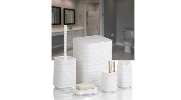 Banyo Seti Plastik Beyaz Renk 5 Parça  - Image 1