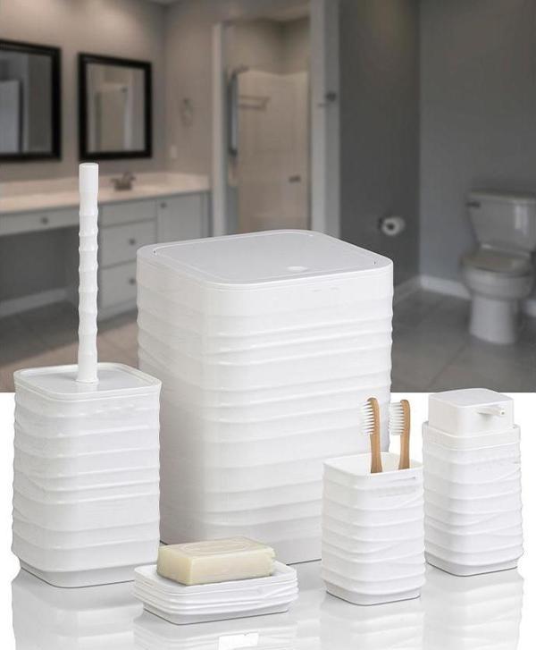 Banyo Seti Plastik Beyaz Renk 5 Parça  - Image 1