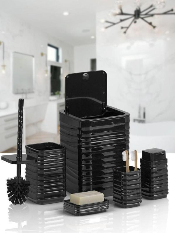 Banyo Seti Plastik Siyah Renk 5 Parça  - Image 1