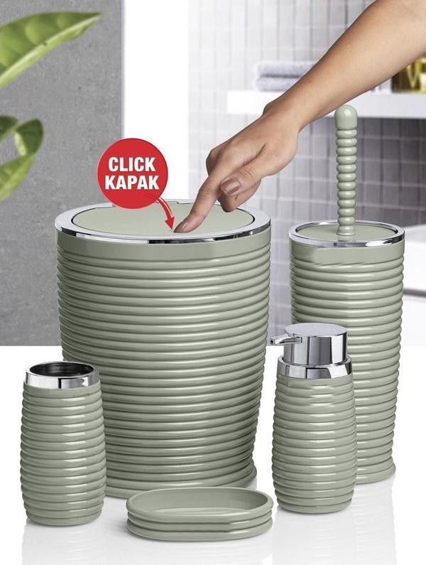Banyo Seti Plastik Yeşil Renk 5 Parça  - Image 1