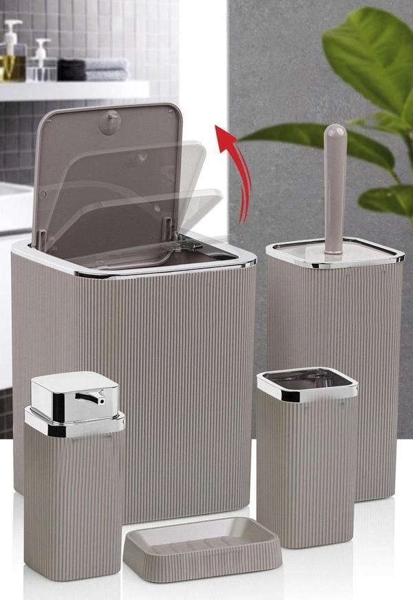 Banyo Seti Plastik Vizon Renk 5 Parça  - Image 1