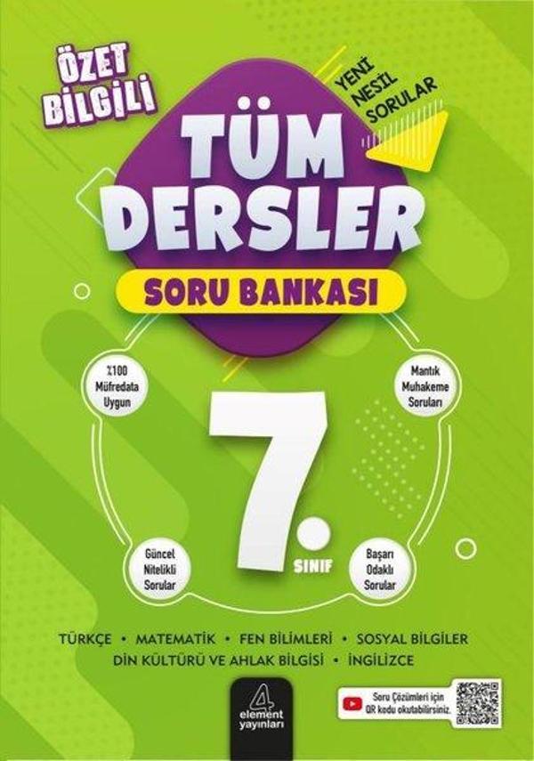 7. Sınıf Tüm Dersler Soru Bankası - 4 Element Yayınları - Image 1