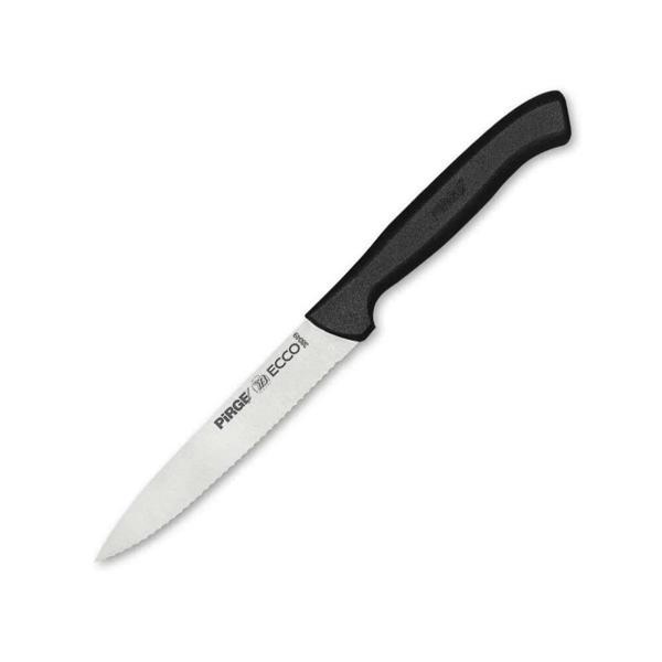 Pirge 38049 Ecco Tırtıklı Sebze, Et, Biftek Steak Bıçağı 12 cm - Siyah - Image 1