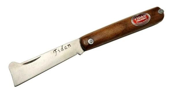 Fidan AS 20 Kahverengi Bahçe Aşı Çakısı 18,5cm - Manuel, Ahşap Sap - Image 1
