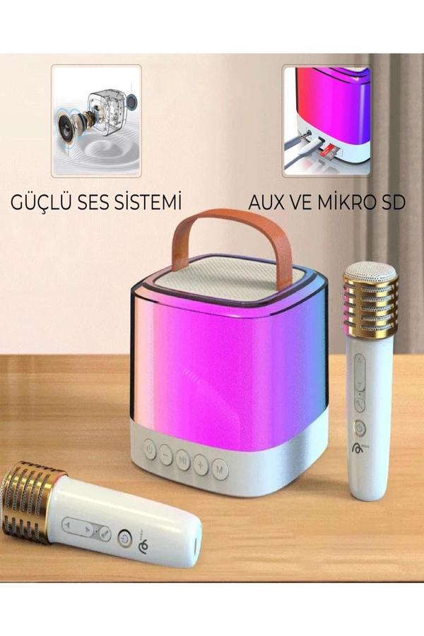 Karaoke Bluetooth Hoparlör Aggıy Ag-s7 Kablosuz Mikrofonlu Rgb Led Parti Işıklı - Image 1