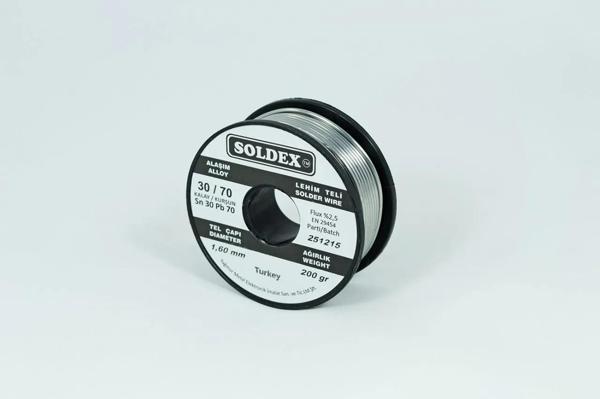 Soldex 30-70 Lehim Teli 200 Gr 1,6 mm Sn:30 - Pb:70 - Image 1