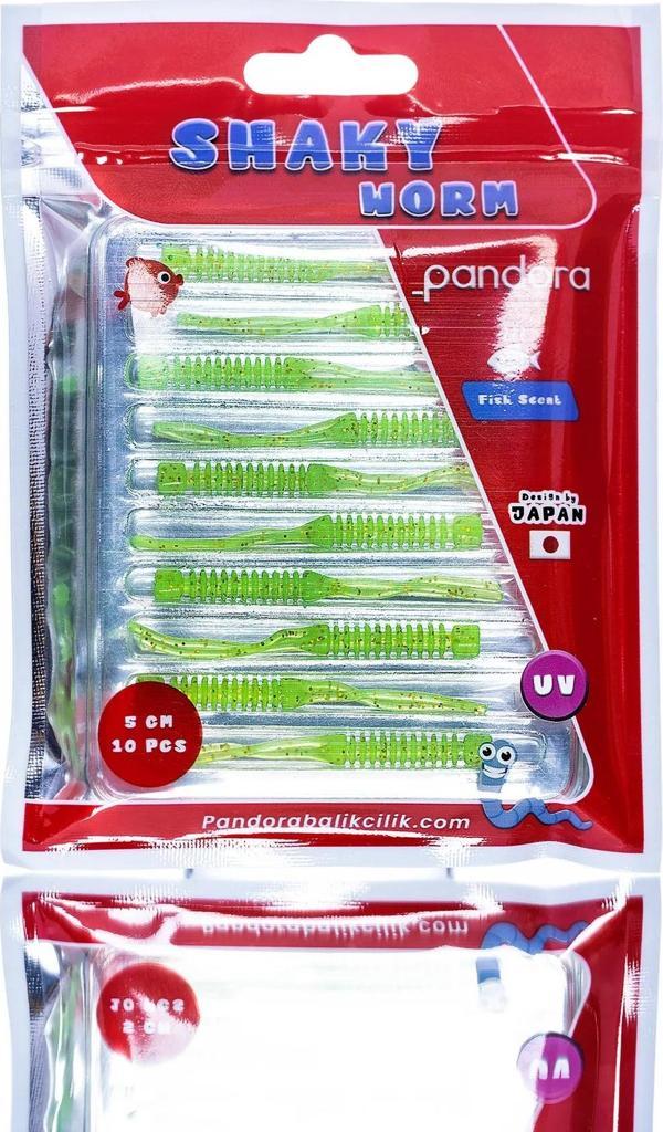 Pandora Shaky LRF Silicon 5cm 10'lu Renk: Green Glitter - Image 1