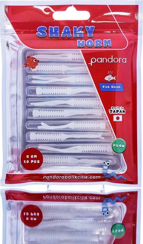 Pandora Shaky LRF Silicon 5cm 10'lu Renk: White Glow - Image 1