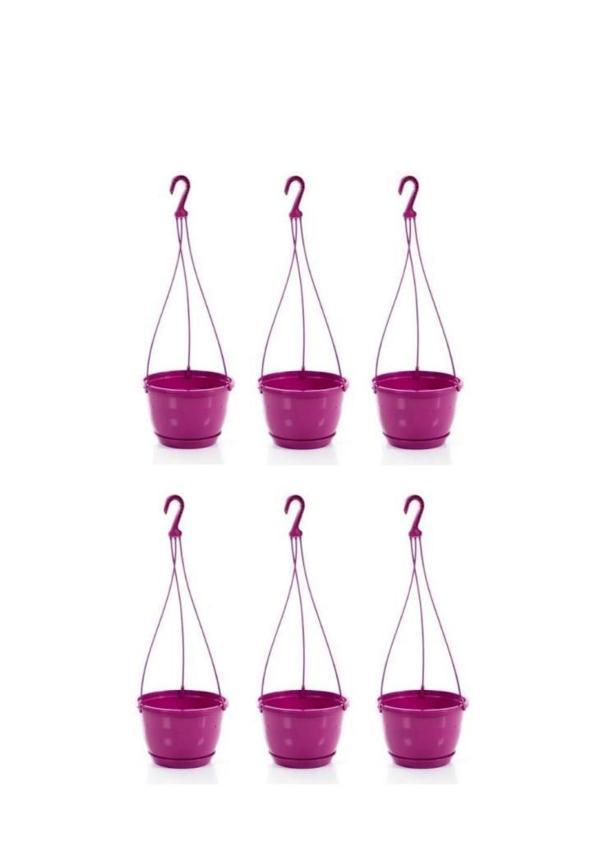 Omnipazar SO-SM01 Safir Makrome Askılı Balkon Saksı 1,7 lt Vişne 6 Adet - Image 1