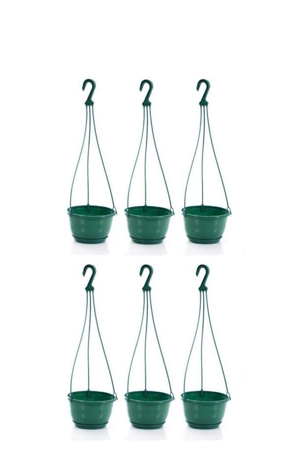 Omnipazar SO-SM02 Safir Makrome Askılı Balkon Saksı 3.4 lt Yeşil 6 Adet - Image 1