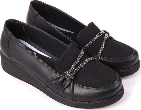 Walkenzo 4533 Taş Detaylı Kadın Dolgu Topuk Ayakkabı - Image 1