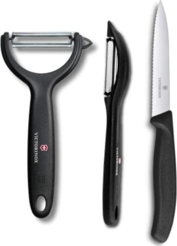 Victorinox 3'lü Soyacak Bıçak Seti Siyah - Image 1