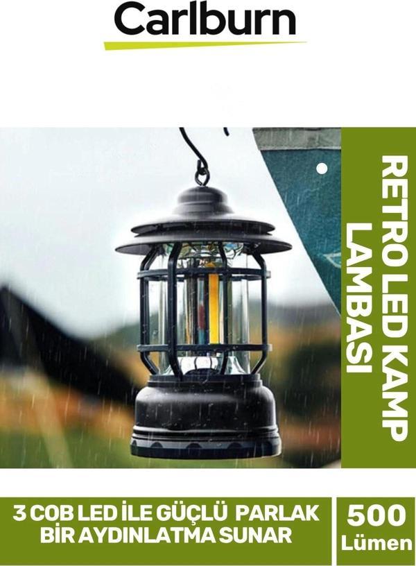 Özel Üretim 2 Kademeli 500 Lümen Enerji Tasarruflu Dekoratif 3 COB Retro LED Kamp Lambası - Image 1