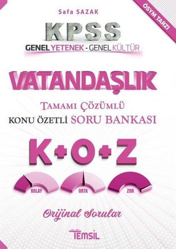 KPSS Vatandaşlık Tamamı Çözümlü Konu Özetli Soru Bankası Genel Yetenek Genel Kültür - Temsil Kitap - Image 1