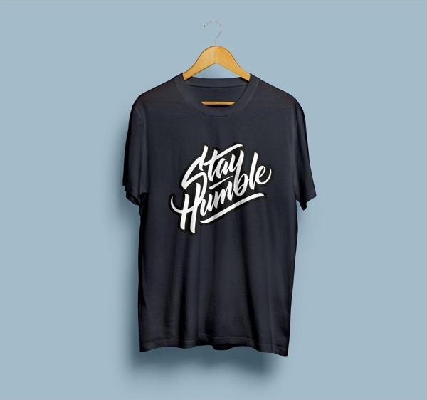 Oversize Stay Humble Graffiti tasarımlı unisex T-shirt - Image 1