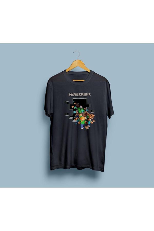 Oversize Minecraft tasarımlı unisex T-shirt - Image 1