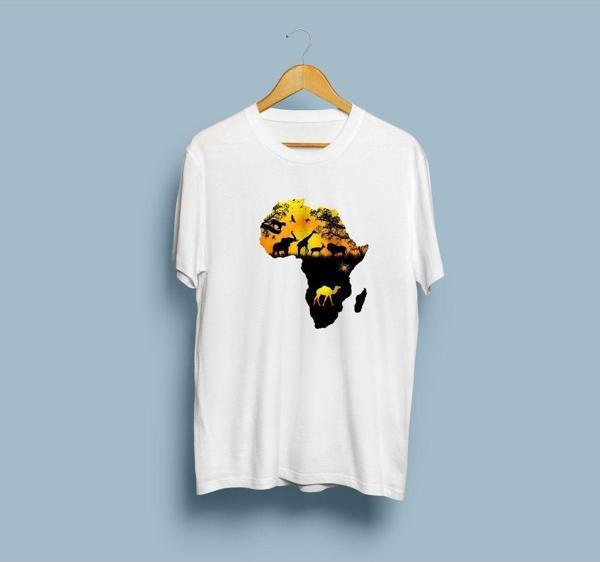 Oversize Afrika kıtası tasarımlı unisex T-shirt - Image 1