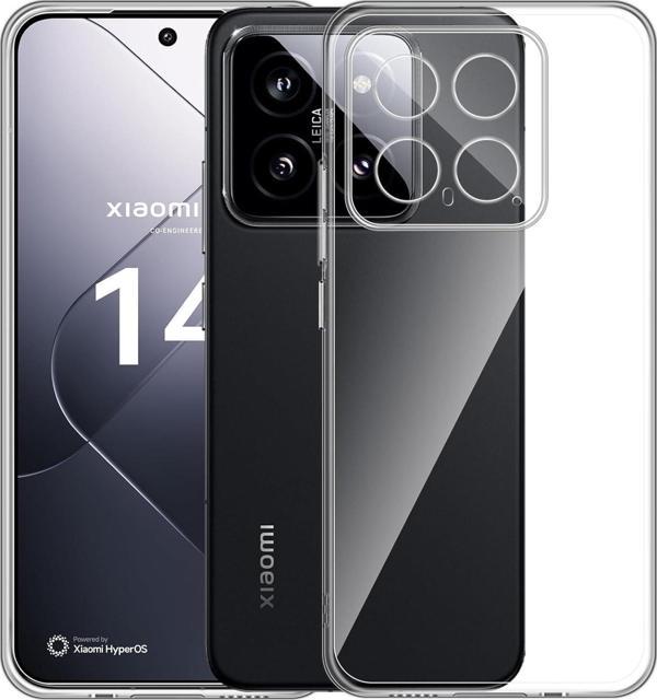 Xiaomi Mi 14 Pro Uyumlu Kamera Korumalı Darbe Önleyici Ultra Slim TPU Şeffaf Silikon Kılıf - Image 1