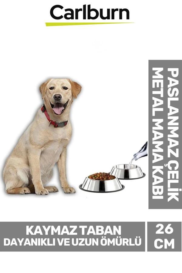 Özel Üretim Dayanıklı Uzun Ömürlü Sağlam Şık Paslanmaz Çelik Metal Kedi Köpek Mama Su Kabı 26 cm - Image 1