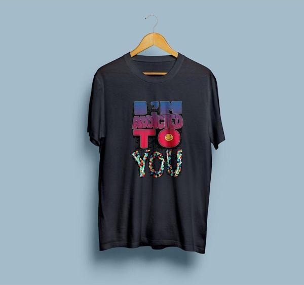 Oversize I'm Addicted To you Yazılı unisex T-shirt - Image 1