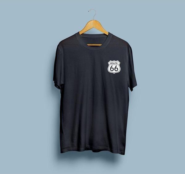 Oversize Route 66 cep tasarımlı unisex T-shirt - Image 1