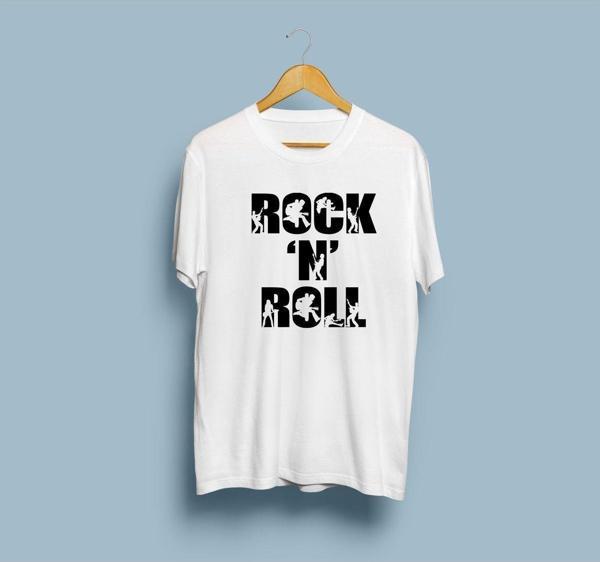 Oversize ROCK'N ROLL tasarımlı unisex T-shirt - Image 1