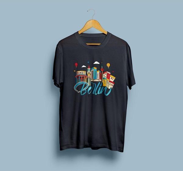 Oversize Berlin Almanya tasarım unisex T-shirt - Image 1