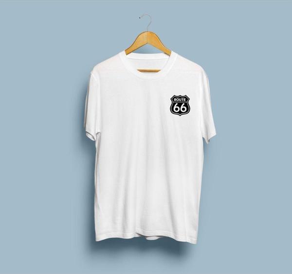 Oversize Route 66 cep tasarımlı unisex T-shirt - Image 1