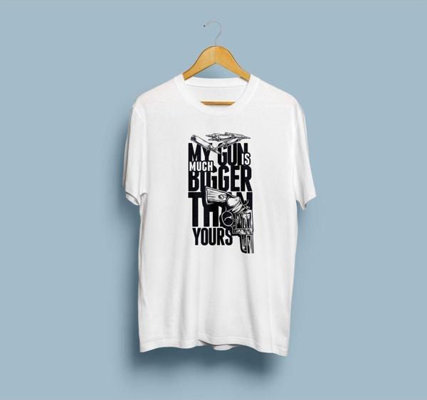 Oversize Benim Silahım senden büyük Yazılı T-shirt - Image 1