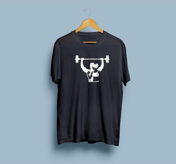 Oversize Çiftlere özel Tasarımlı unisex Gym / fitness T-shirt - Image 1