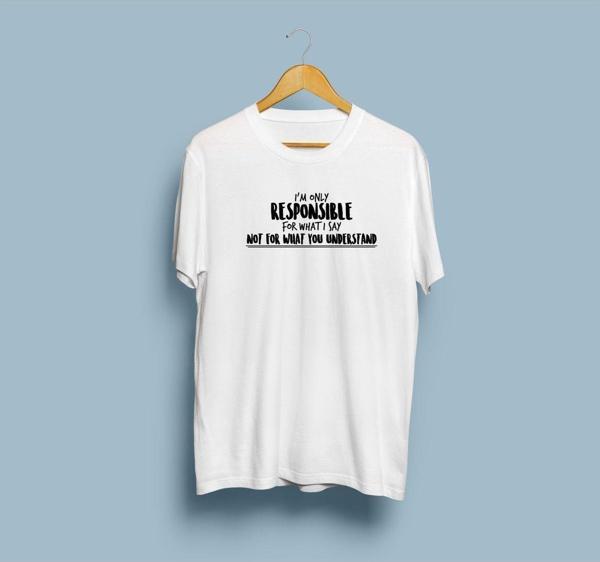 Oversize I am only Responsible yazılı unisex T-shirt - Image 1