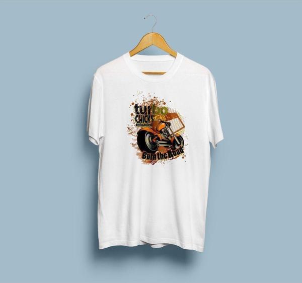 Oversize Turbo Chicks Reloaded Motorsiklet T-shirt - Image 1