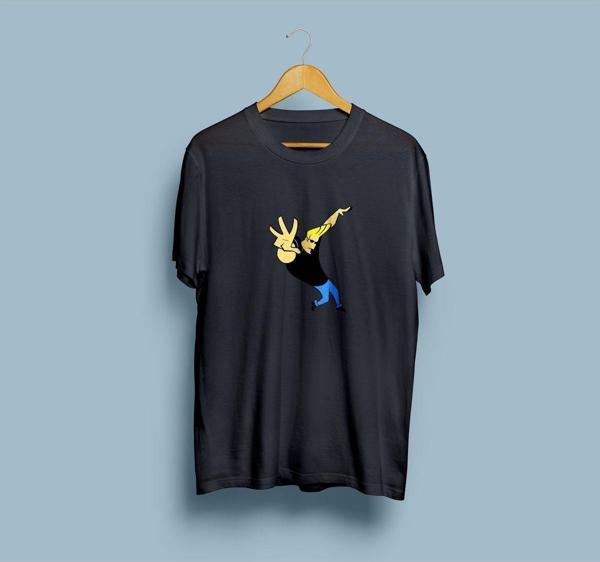 Oversize Johhny Bravo tasarımlı unisex T-shirt - Image 1