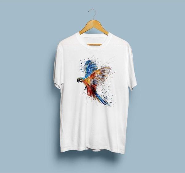 Oversize Parrots/papağan tasarımlı unisex T-shirt - Image 1