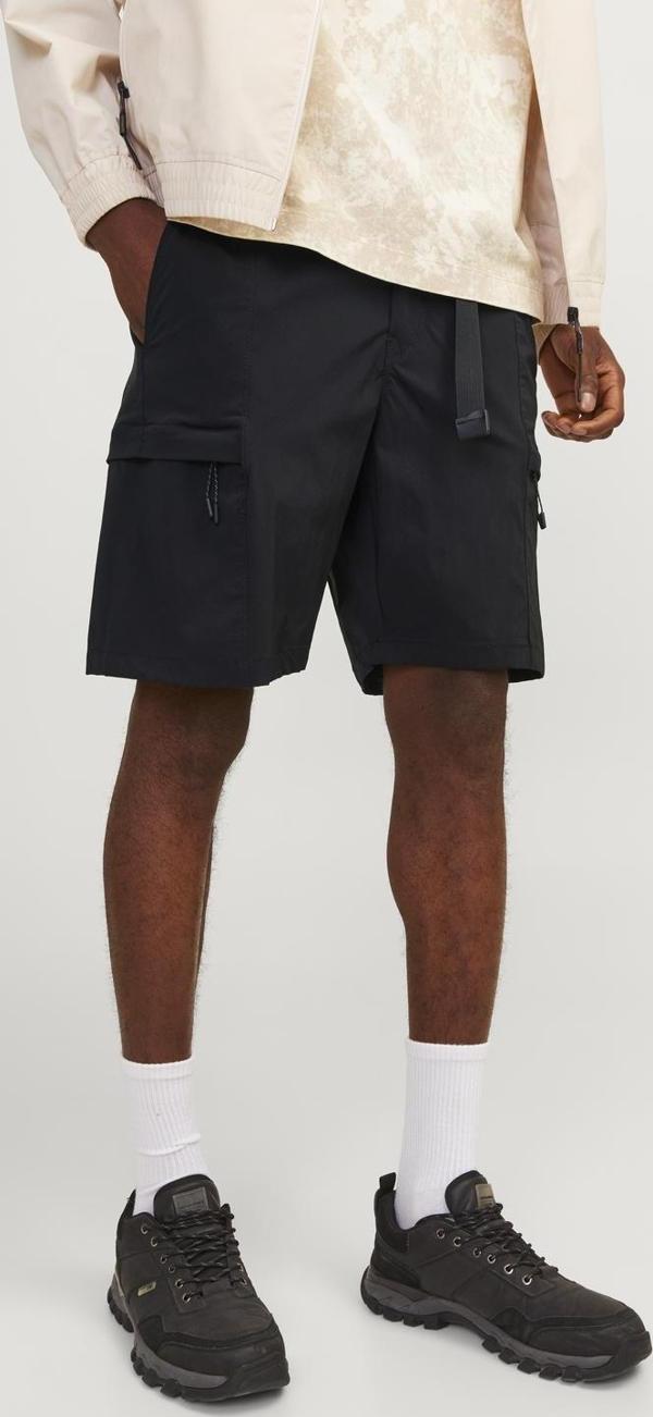 Jack&Jones Jpstjaıden Jjknıght Cargo Short Erkek Siyah Şort 12258919-02 - Image 1