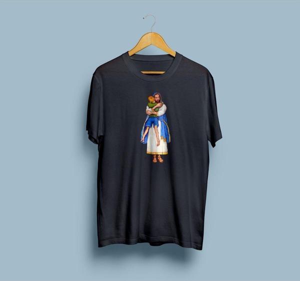 Oversize Hazreti İsa tasarımlı unisex T-shirt - Image 1