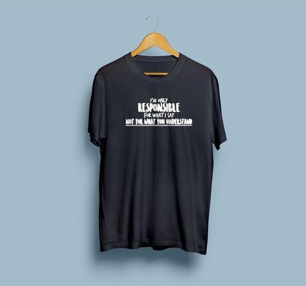 Oversize I am only Responsible yazılı unisex T-shirt - Image 1