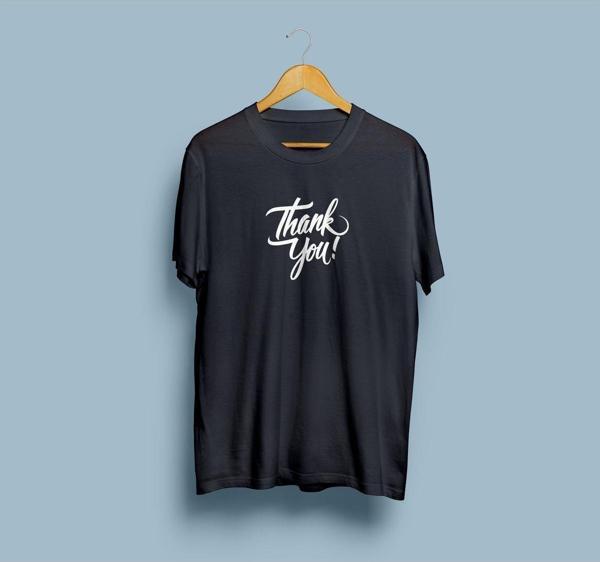 Oversize Thank you yazılı unisex T-shirt - Image 1