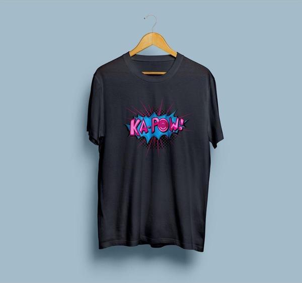 Oversize Ka-Pow tasarımlı unisex T-shirt - Image 1