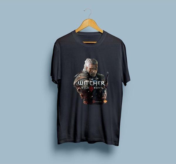 Oversize The Witcher 3 Wild Hunt tasarım unisex T-shirt - Image 1