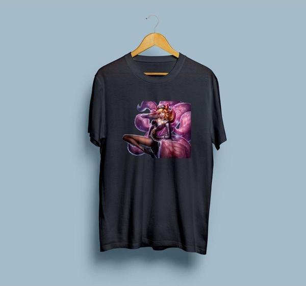 Oversize League Of Legends Star Ahri Tasarım unisex T-shirt - Image 1