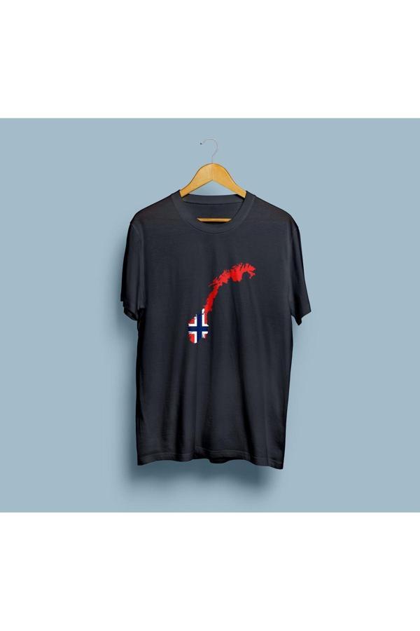 Oversize Norway / Norveç Haritası Tasarım unisex T-shirt - Image 1