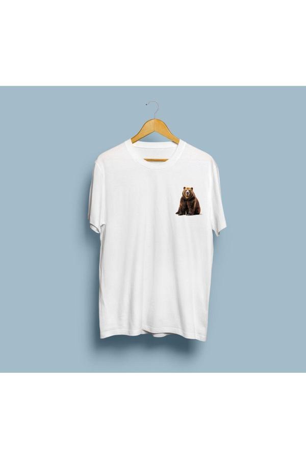 Oversize Boz Ayı Cep tasarım unisex T-shirt - Image 1