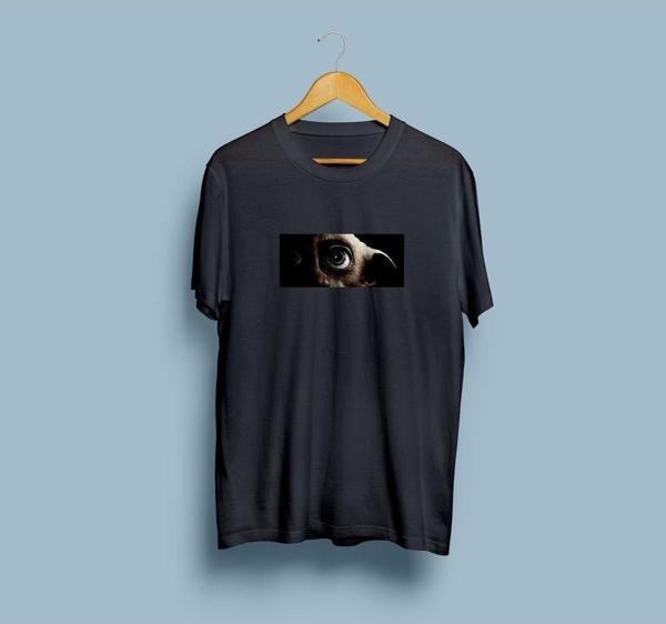 Oversize Harry Potter Dobby Baskılı Unisex Tasarım T-shirt - Image 1