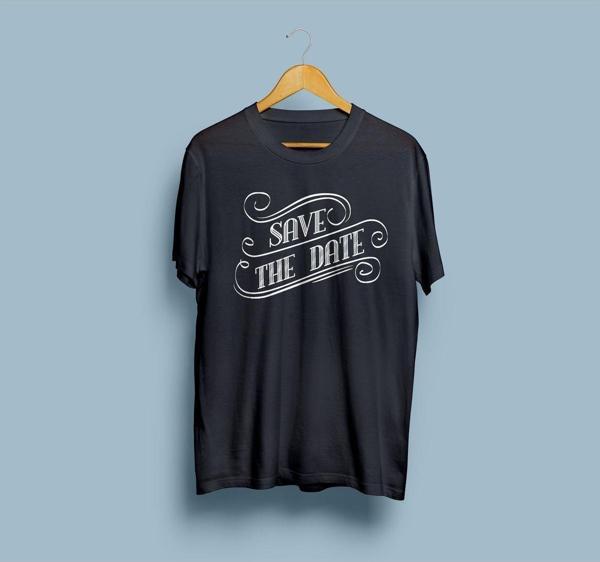 Oversize Save The Date yazılı unisex T-shirt - Image 1