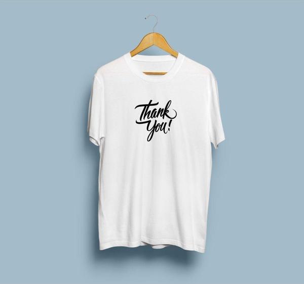 Oversize Thank you yazılı unisex T-shirt - Image 1