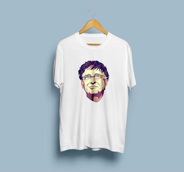 Oversize Bill Gates Tasarım Unisex T-shirt - Image 1