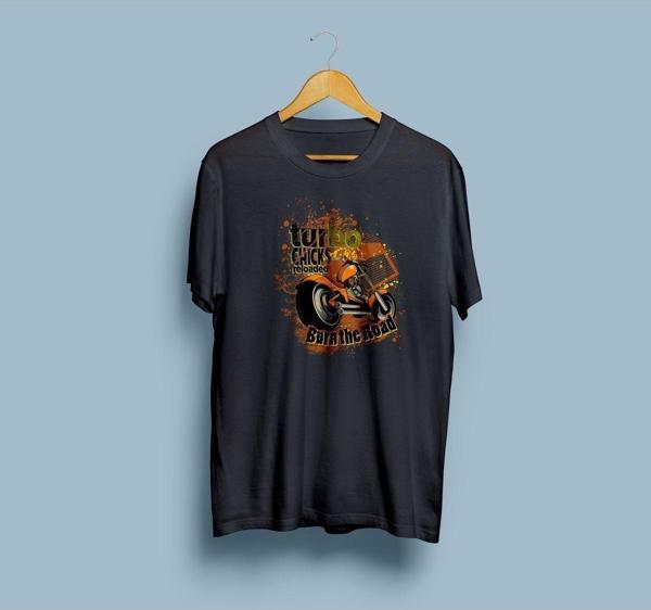 Oversize Turbo Chicks Reloaded Motorsiklet T-shirt - Image 1